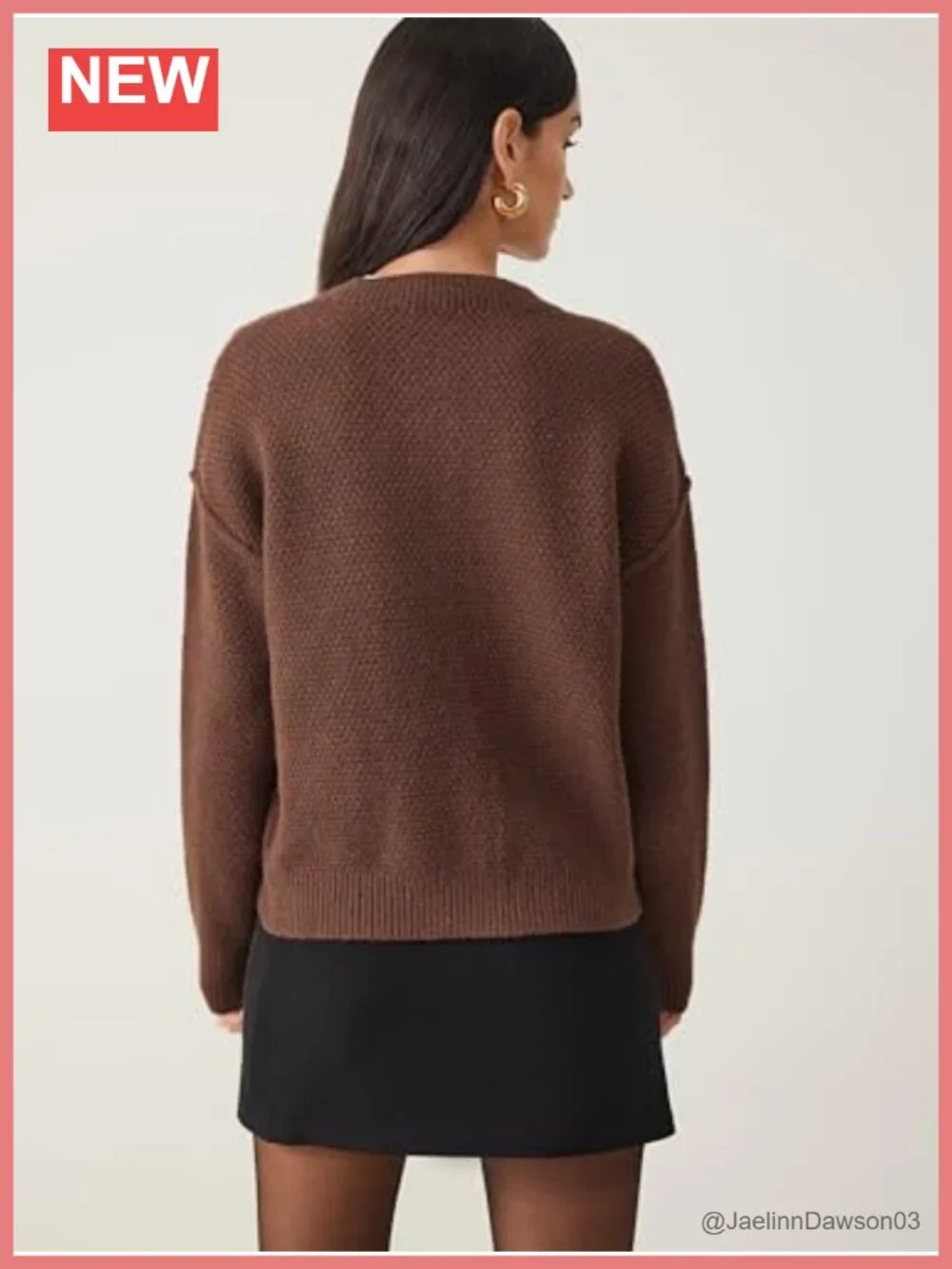 Knit Cardigan Button Down Crew Neck Long Sleeve Thick Outerwear Winter Outfit
